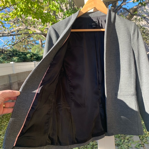 J.Crew Heather grey open blazer size 4 - Picture 6 of 16